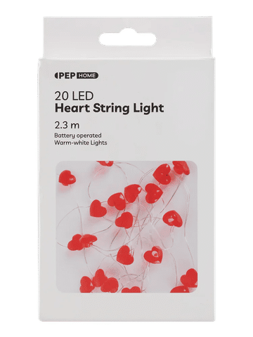 Red Heart Battery String Lights