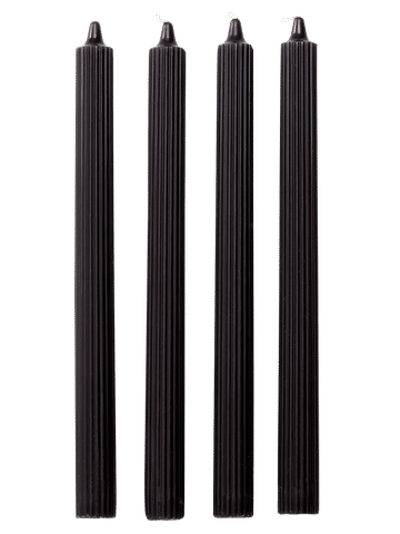 Stylish Dark Ribbed Dinner Candles