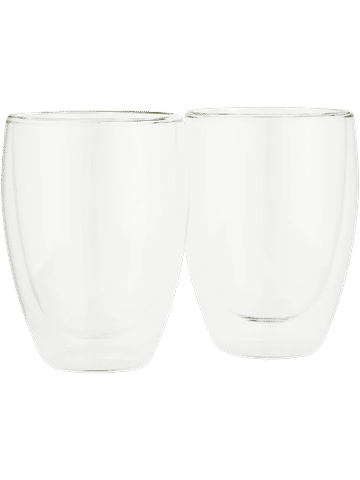 Double Wall Glass Tumblers Set 350ml