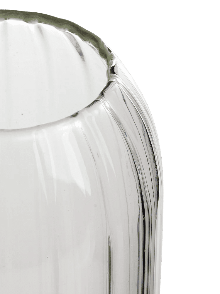Ribbed Clear Glass Storage Jar with Cork Stopper 20x8cm (1)