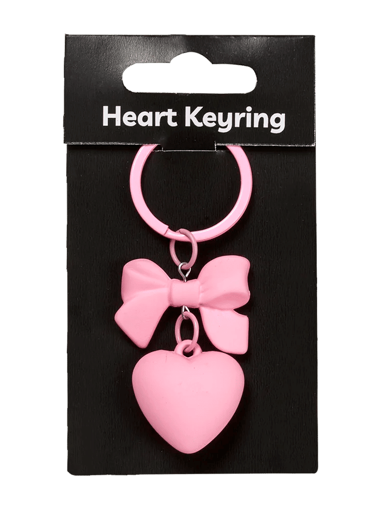 Pink Heart Bow Keyring (1)