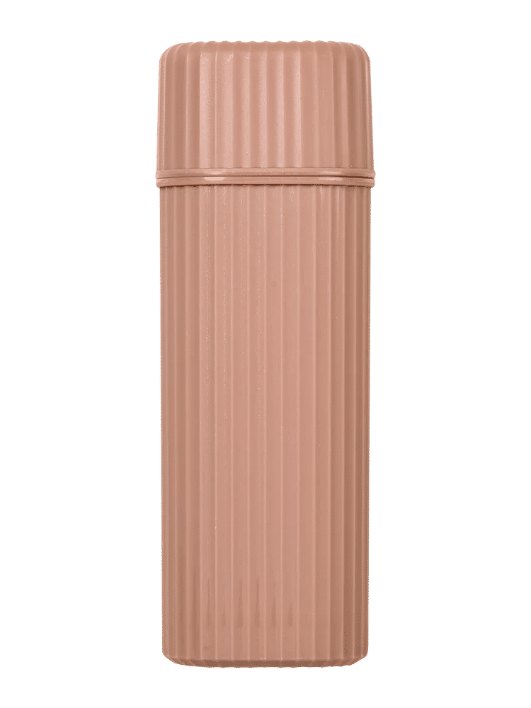 Peach Ribbed Travel Toothbrush Holder (1)