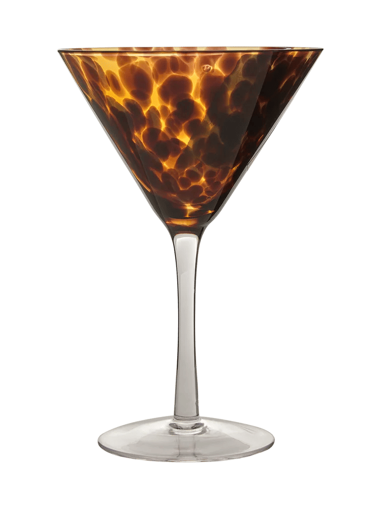 Amber Tortoiseshell Pattern Martini Glass 18cm (1)