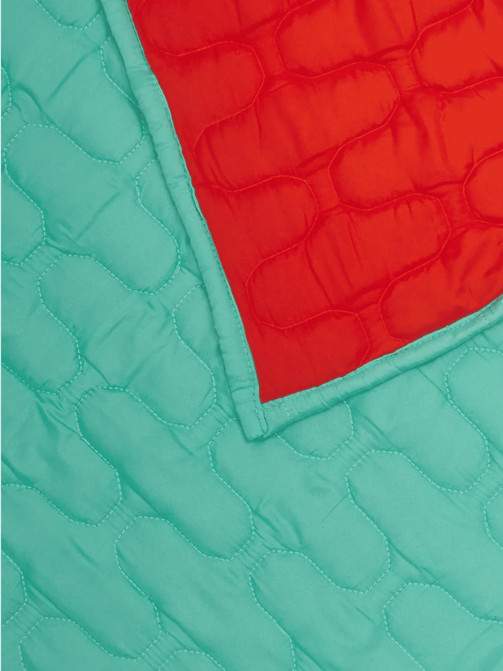 Double Bed Ice Green & Orange Microfleece Tonal Comforters (2)