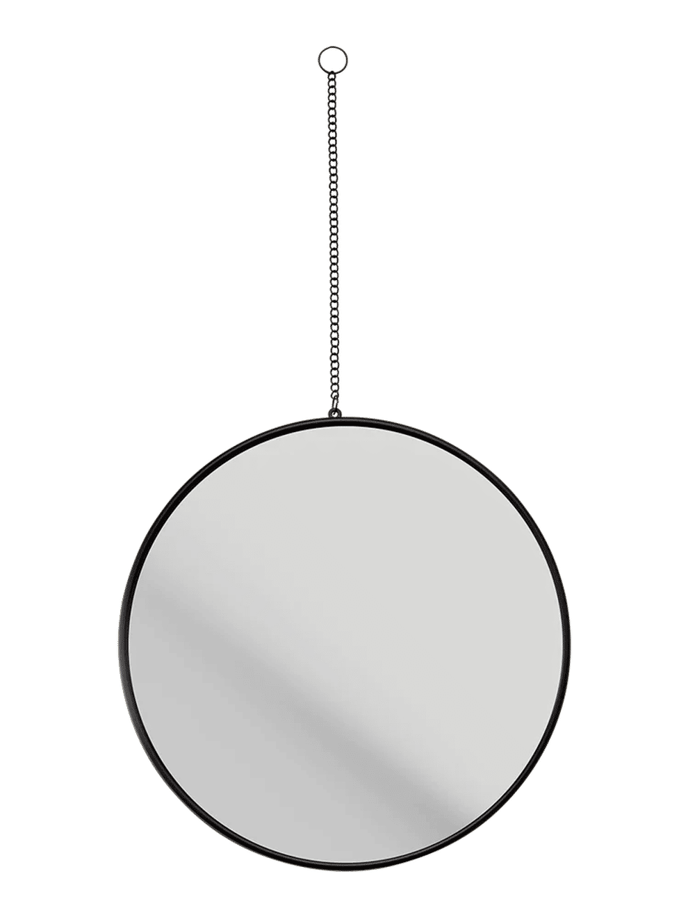 Black Round Hanging Wall Mirror