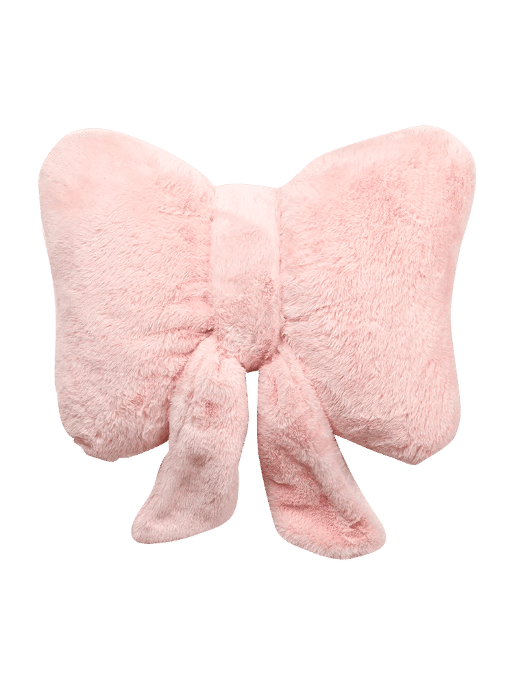 Pink Plush Bow Kids Cushion