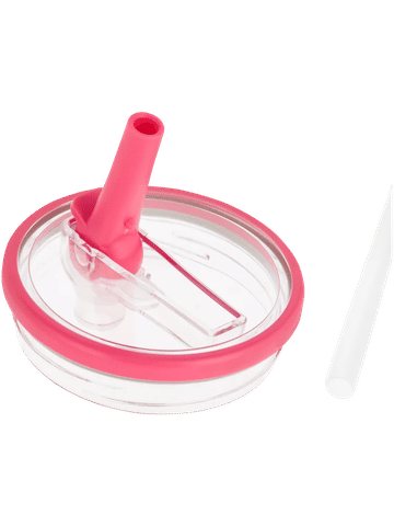 Pink Leak Proof Lid With Flip Straw