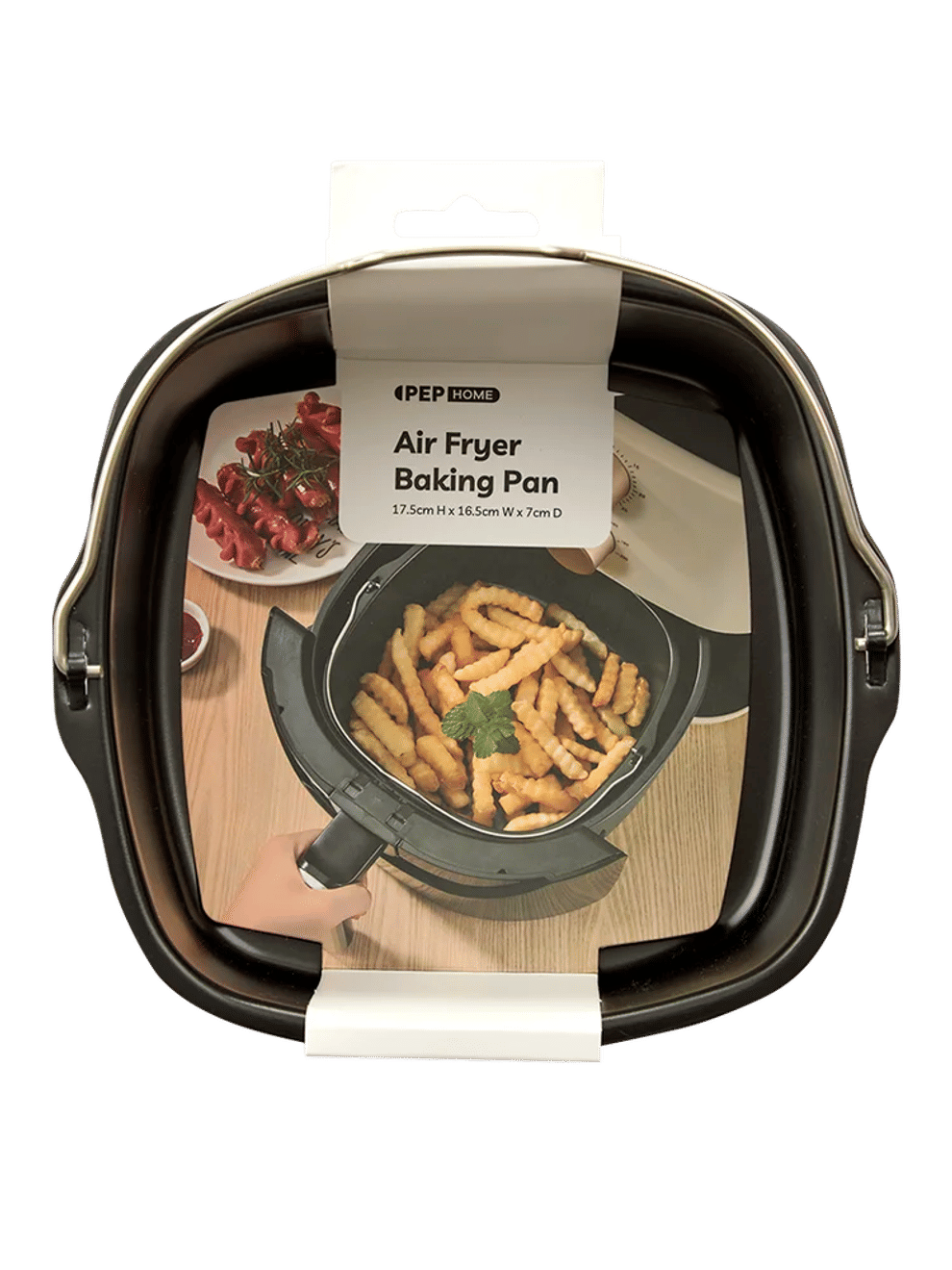 Black Air Fryer Baking Pan 17.5cm