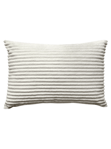 Cream Ribbed Rectangular Throw Pillow Cushion 40x60cm