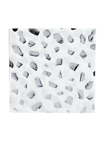 White Silver Patterned Paper Napkins