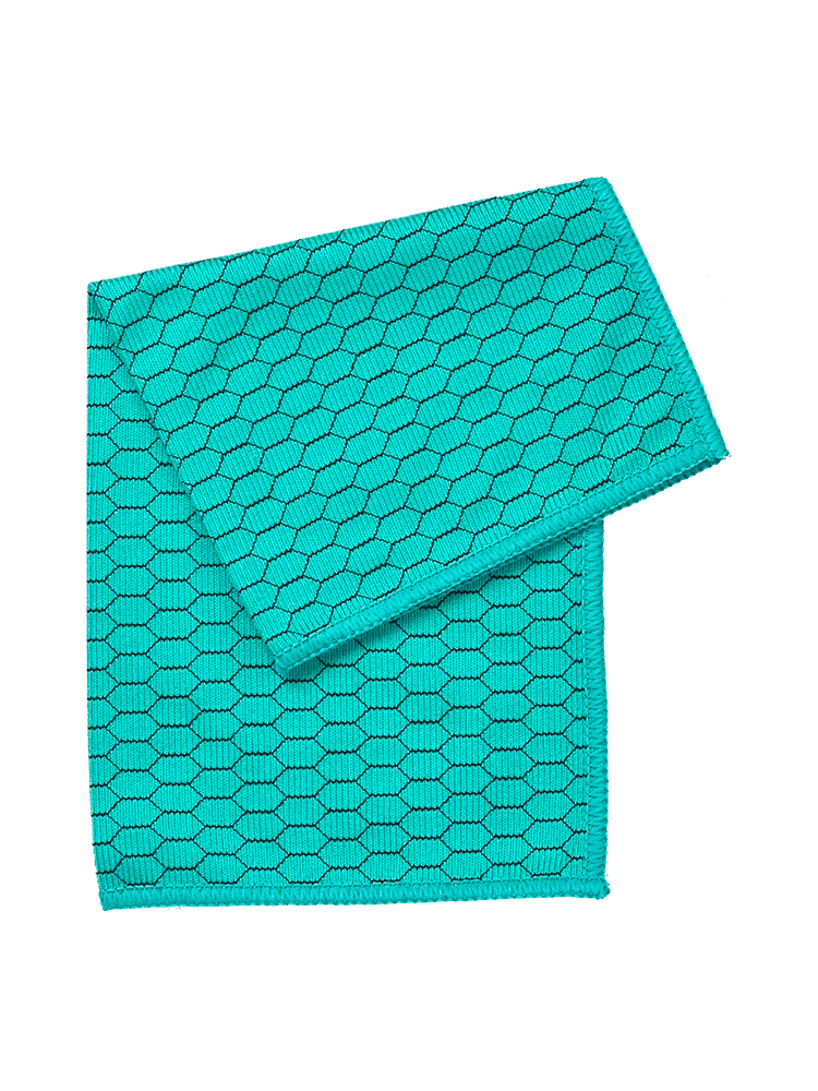 Teal Honeycomb Glass Cleaning Cloth (1)