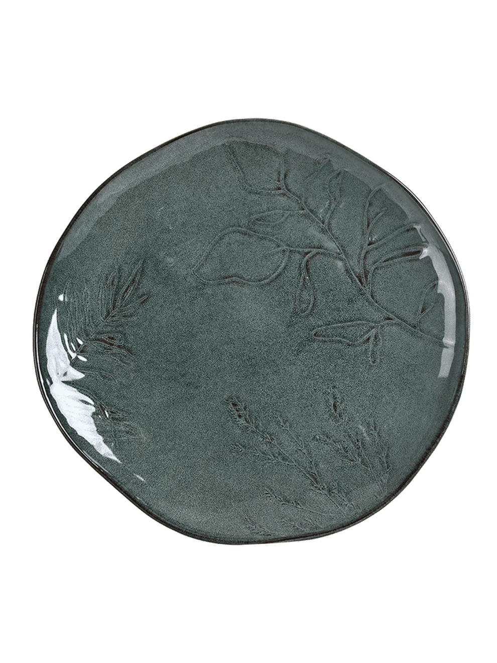 Botanical Ceramic Side Plate Teal 21cm
