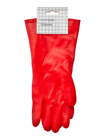 Durable Red Rubber Cleaning Gloves