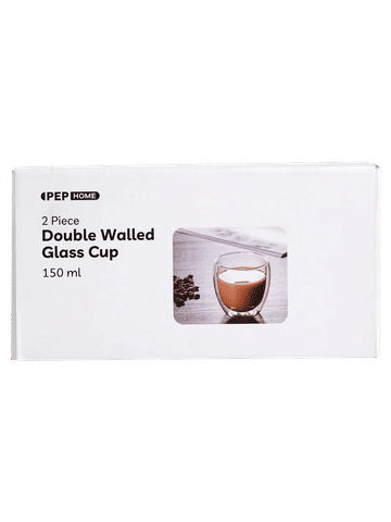 Clear Double Wall Glass Tumbler 2 Piece 150ml