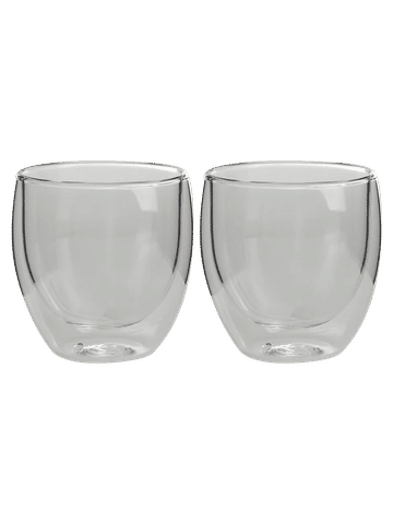 Clear Double Wall Glass Tumbler 2 Piece 150ml