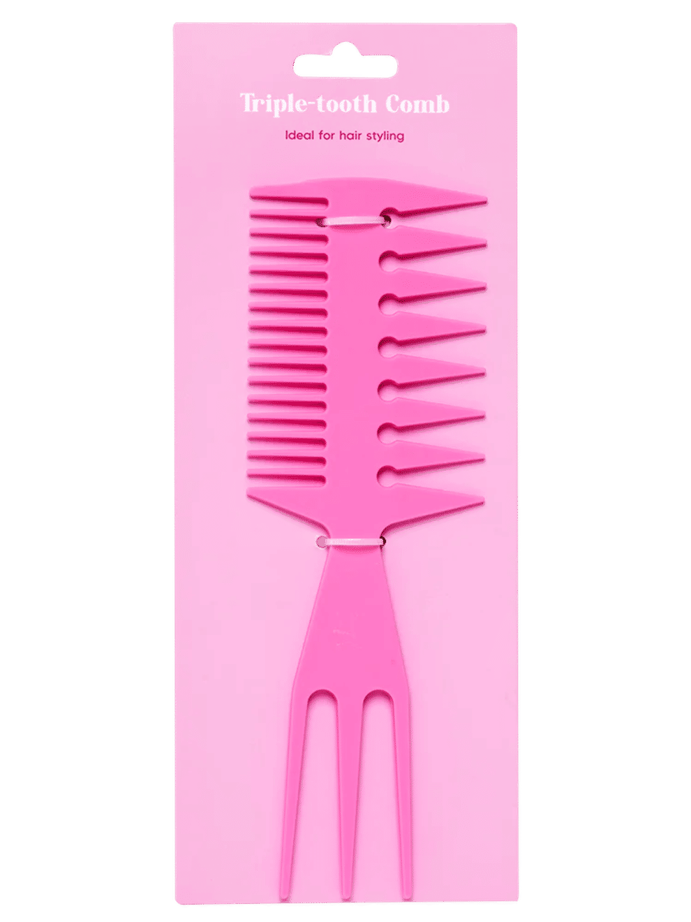Pink Multi-Function Hair Comb with Triple-Tooth Design