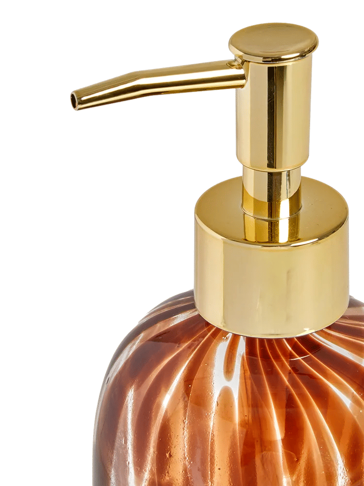Amber Glass Swirl Soap Dispenser (1)