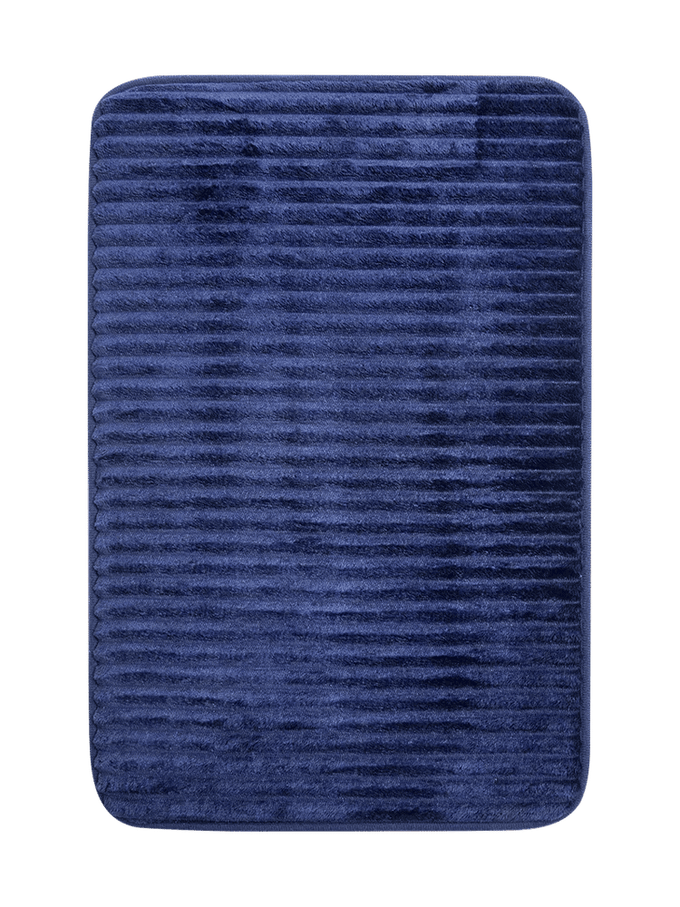 Navy Ribbed Foam Bath Mat (1)