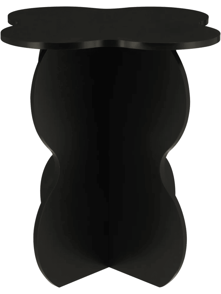 Curved Plastic and Wood Side Table (5)