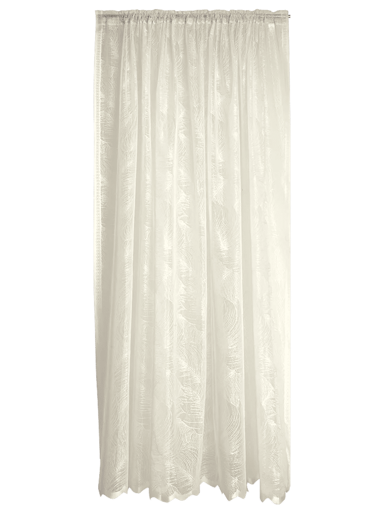 Off-White Sheer Net Feather Pattern Window Curtain (1)