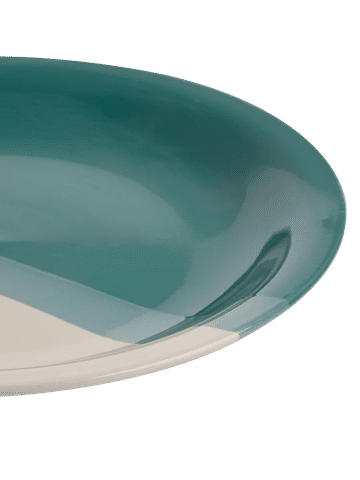 Two-Tone Teal Dinner Plate
