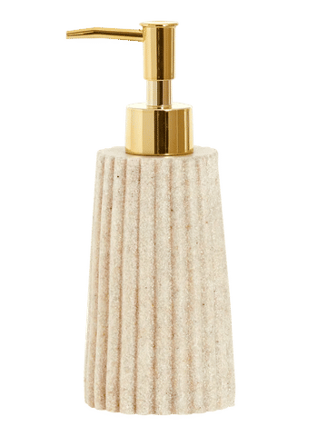 Textured Resin Soap Dispenser with Gold Pump