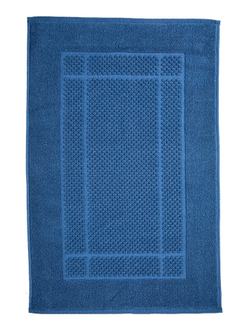 Textured Blue Bath Mat
