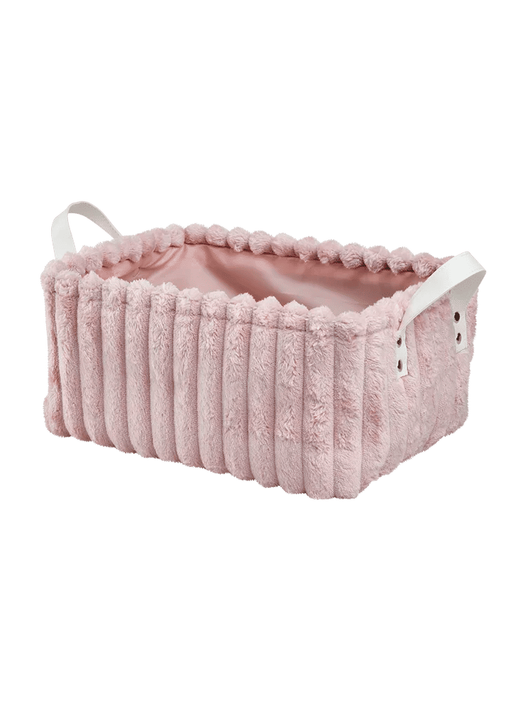 Soft Pink Rectangular Storage Basket (2)