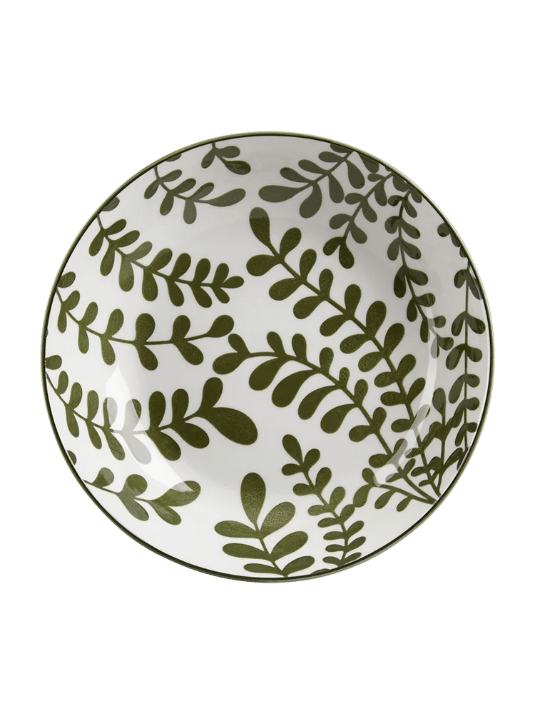 Green Leaf Porcelain Dinner Plate