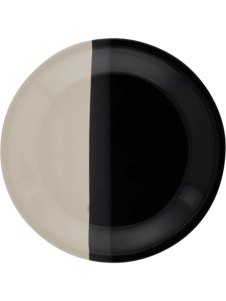 Two-Tone Black Dinner Plate