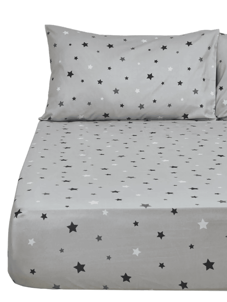 Queen Bed Star Print Fitted Sheet
