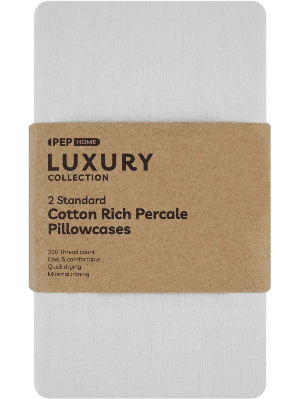 Standard White Cotton Rich Percale Pillowcase Pair