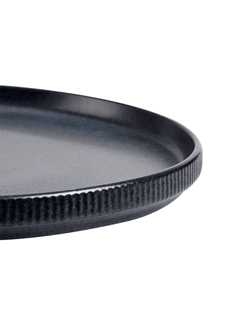 Black Ceramic Ribbed Dinner Plate 25cm (1)