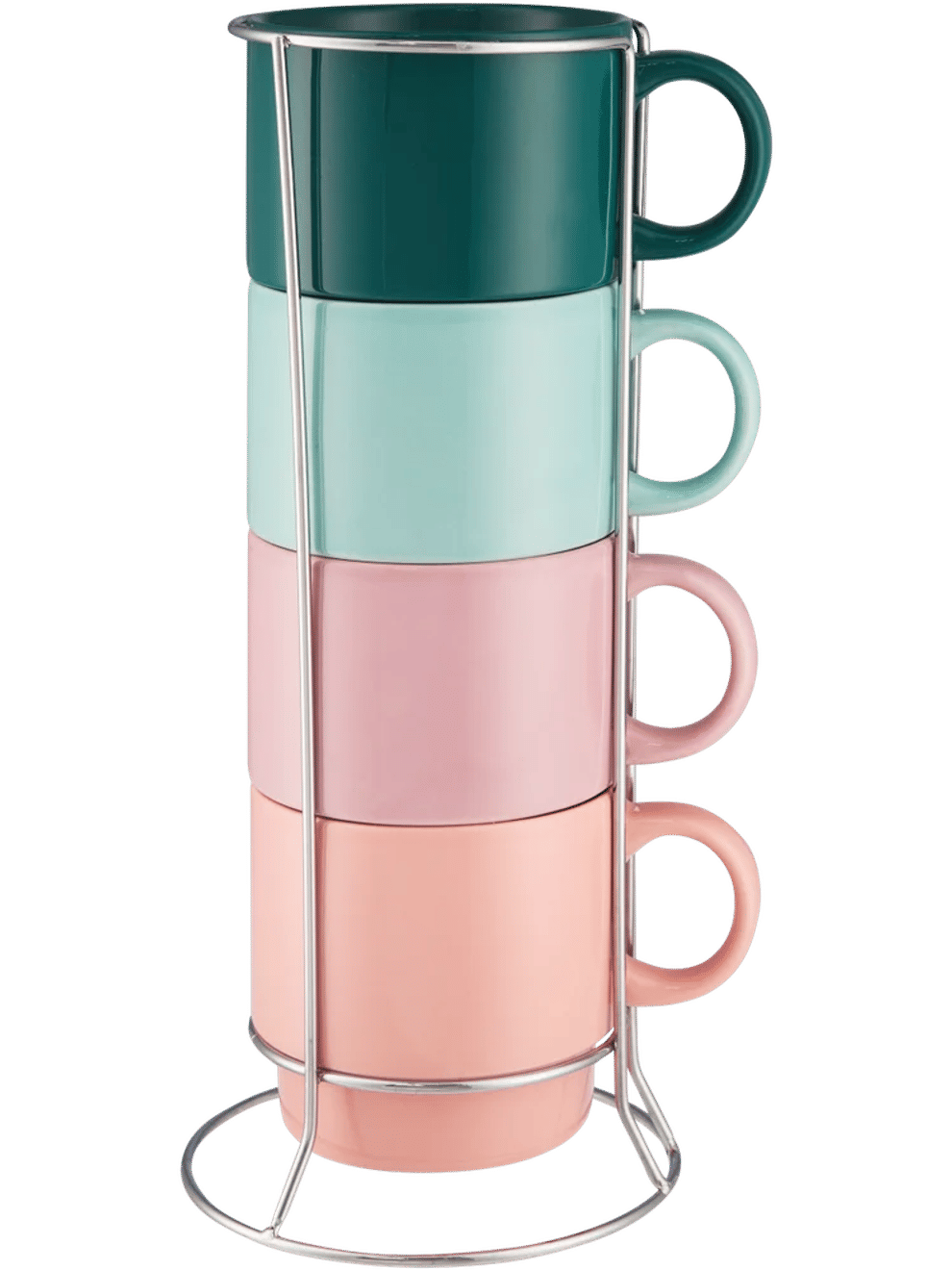 4 Piece Stacking Mugs In Holder