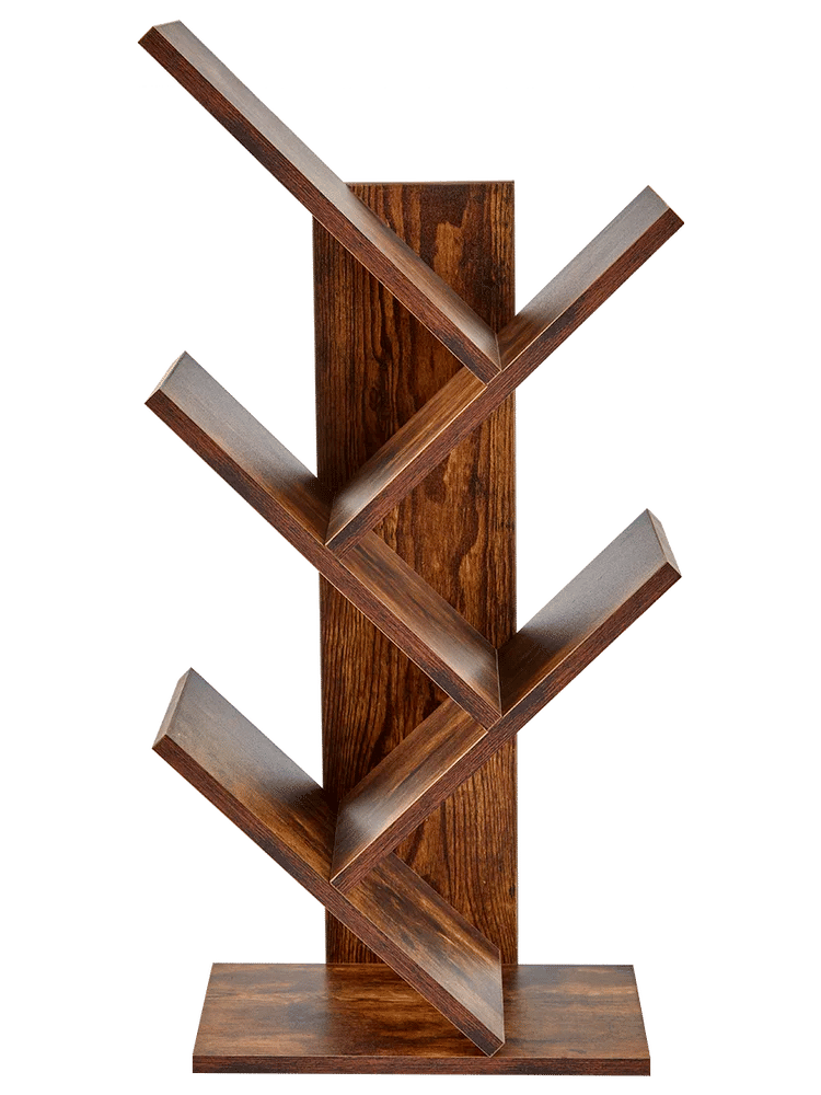 Geometric Desktop Bookshelf Organizer Dark Brown