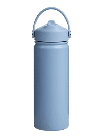 Blue Steel Water Bottle With Flip Straw 500ml