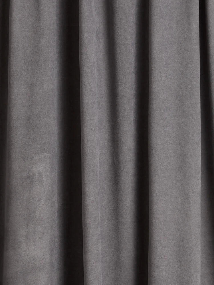 Grey Unlined Curtain Panel Soft Fabric (2)