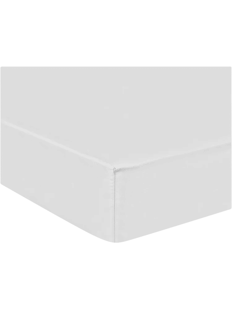 White Double Bed Cotton Rich Fitted Sheets