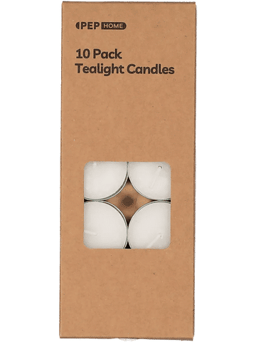 10 Pack White Tealight Candles