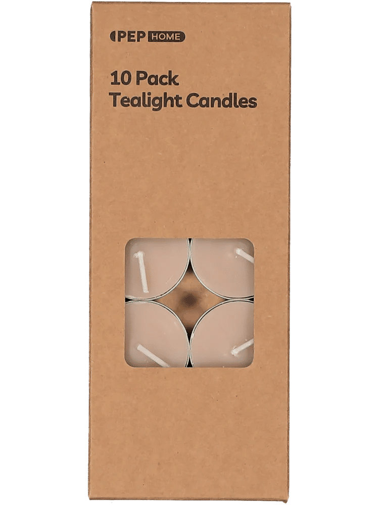 10 Pack Tealight Black Candles