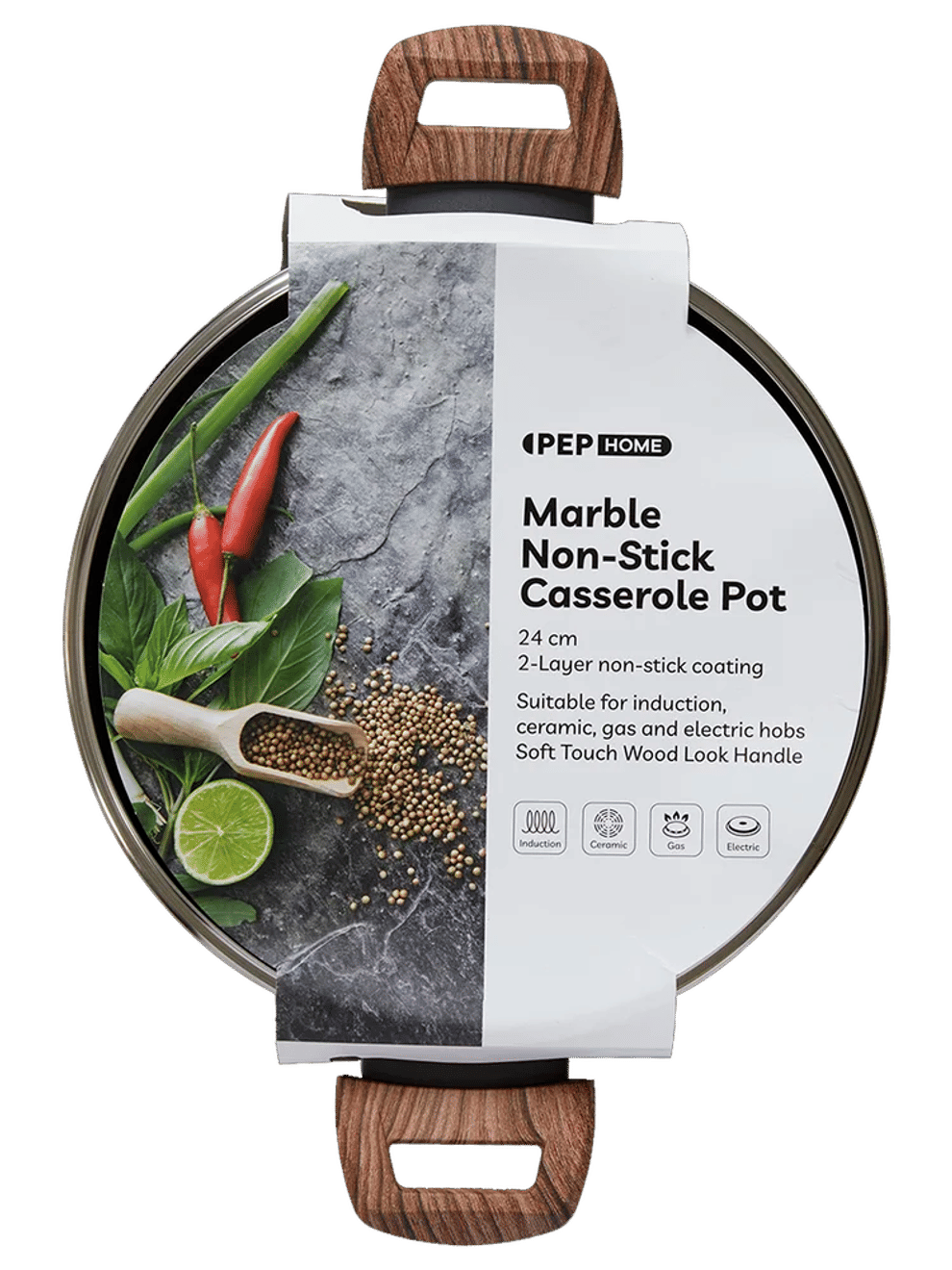 24cm Marble Non-Stick Casserole Pot