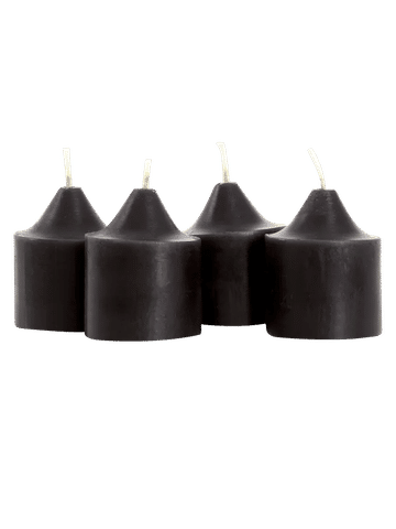 Set Of 4 Black Pillar Candles