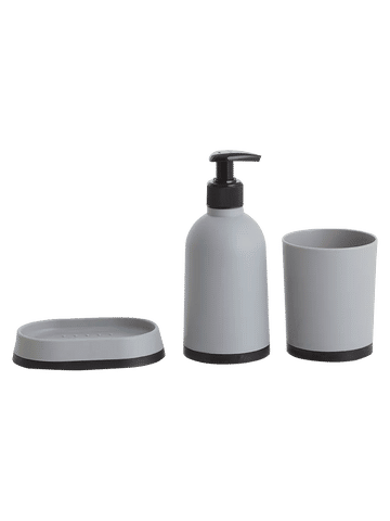 Grey Bathroom Dispenser Set