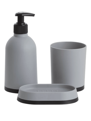 Grey Bathroom Dispenser Set