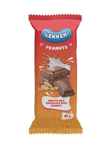 Lekker Milk Chocolate With Peanuts 80g