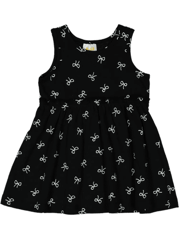 Black Bow Print Dress