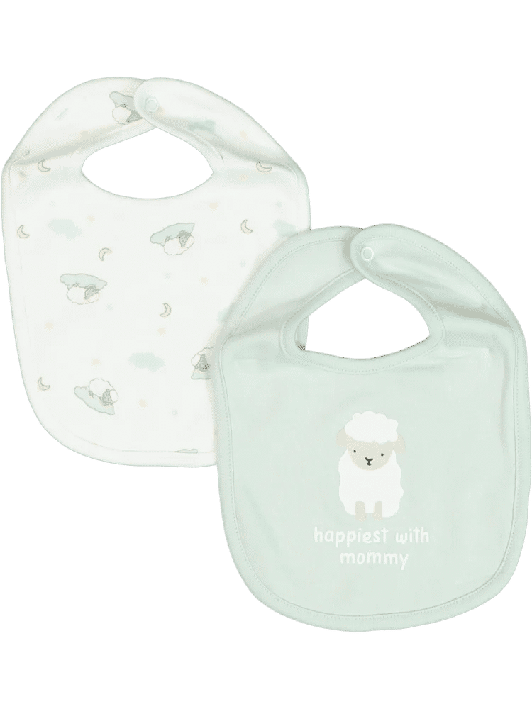 2 Pack Sheep Print Bibs