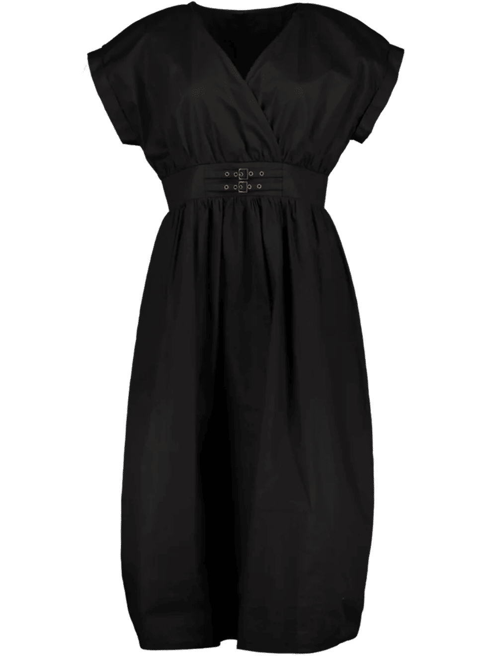Black Belted Midi Dress