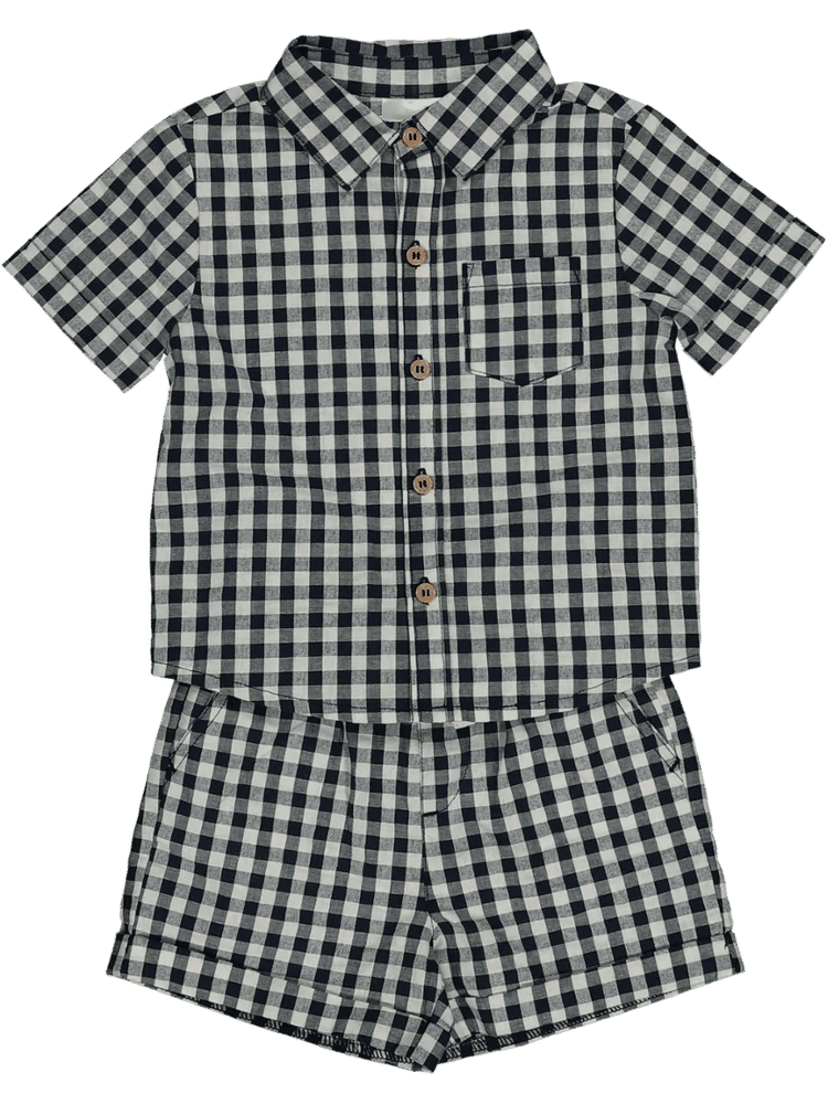 Check Shirt And Shorts Set