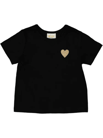 Black Heart Print T-Shirt